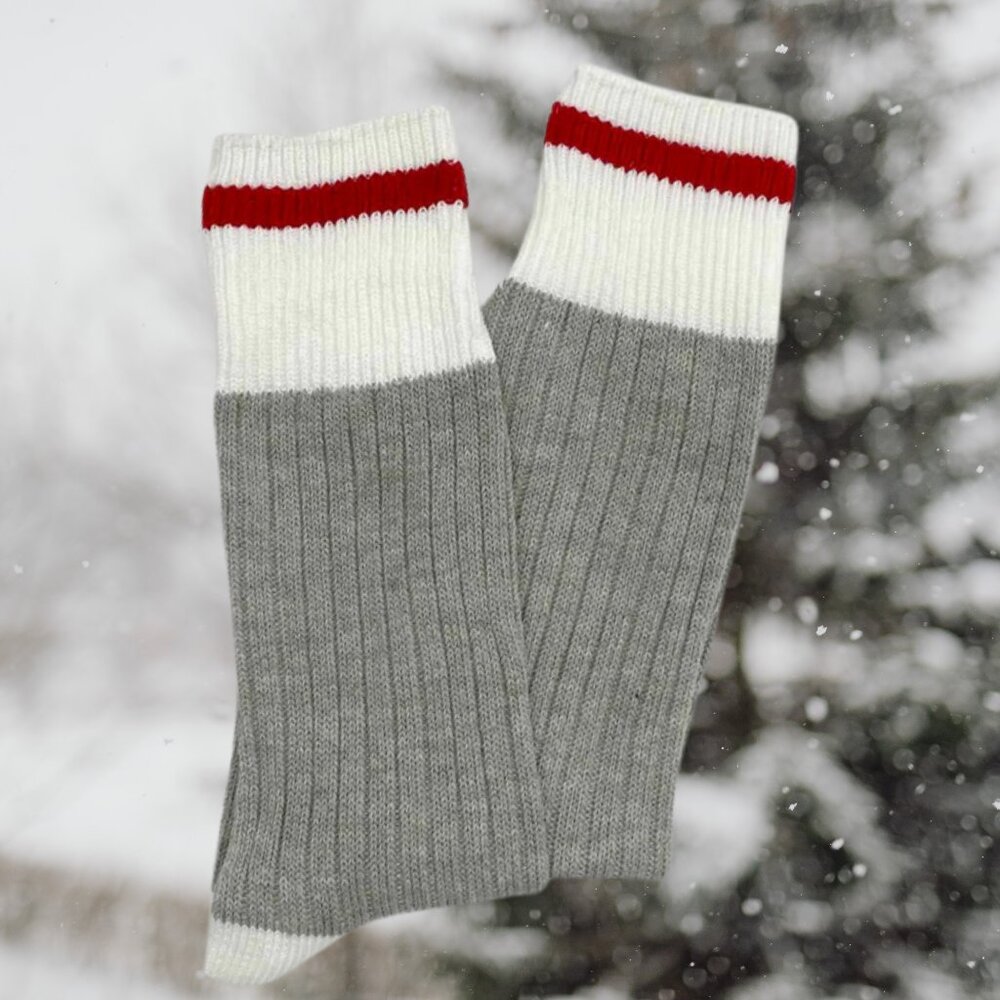 NEW Red Striped Cotton Socks-PKG.of 12